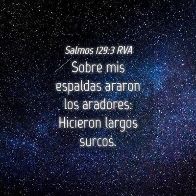 Picture 04 - Salmos 129:3 RVA - Sobre mis espaldas araron los aradores: Hicieron - Bible Verse Picture