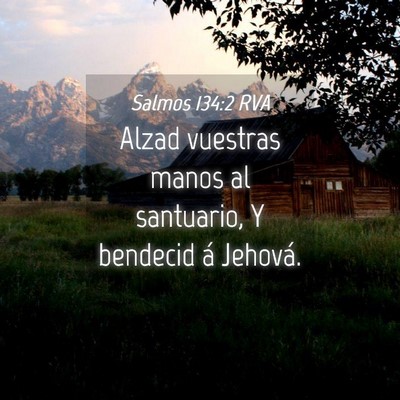 Picture 04 - Salmos 134:2 RVA - Alzad vuestras manos al santuario, Y bendecid á - Bible Verse Picture