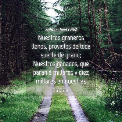 Picture 04 - Salmos 144:13 RVA - Nuestros graneros llenos, provistos de toda - Bible Verse Picture