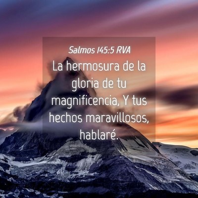 Picture 04 - Salmos 145:5 RVA - La hermosura de la gloria de tu magnificencia, Y - Bible Verse Picture