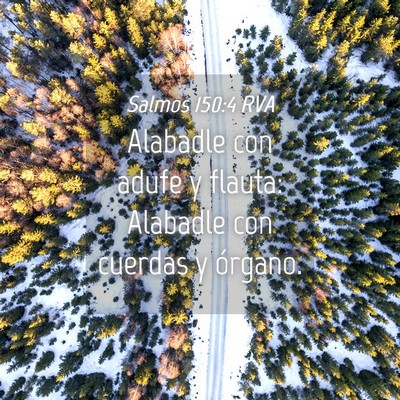 Picture 04 - Salmos 150:4 RVA - Alabadle con adufe y flauta: Alabadle con cuerdas - Bible Verse Picture