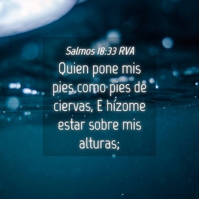 Picture 04 - Salmos 18:33 RVA - Quien pone mis pies como pies de ciervas, E - Bible Verse Picture