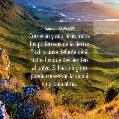 Picture 04 - Salmos 22:29 RVA - Comerán y adorarán todos los poderosos de la - Bible Verse Picture