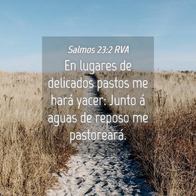 Picture 04 - Salmos 23:2 RVA - En lugares de delicados pastos me hará yacer: - Bible Verse Picture