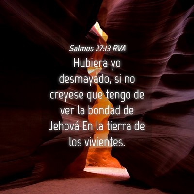 Picture 04 - Salmos 27:13 RVA - Hubiera yo desmayado, si no creyese que tengo de - Bible Verse Picture