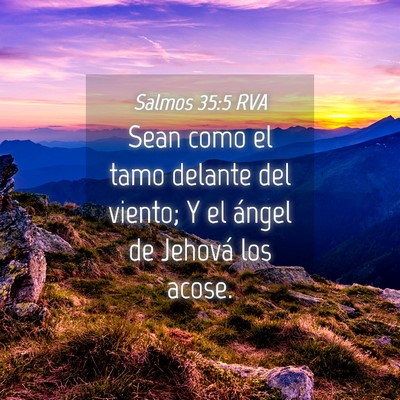 Picture 04 - Salmos 35:5 RVA - Sean como el tamo delante del viento; Y el ángel - Bible Verse Picture
