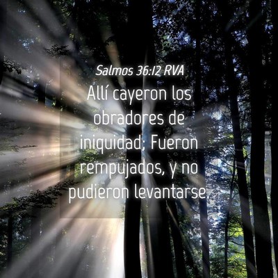 Picture 04 - Salmos 36:12 RVA - Allí cayeron los obradores de iniquidad; Fueron - Bible Verse Picture
