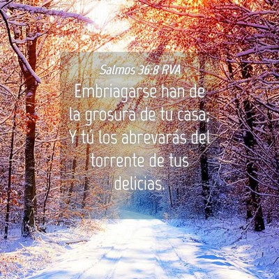 Picture 04 - Salmos 36:8 RVA - Embriagarse han de la grosura de tu casa; Y tú - Bible Verse Picture