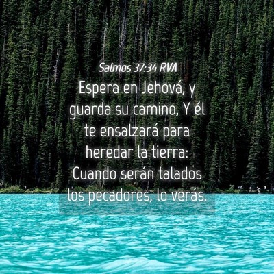 Picture 04 - Salmos 37:34 RVA - Espera en Jehová, y guarda su camino, Y él te - Bible Verse Picture