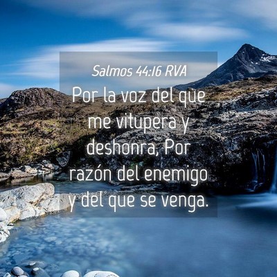 Picture 04 - Salmos 44:16 RVA - Por la voz del que me vitupera y deshonra, Por - Bible Verse Picture