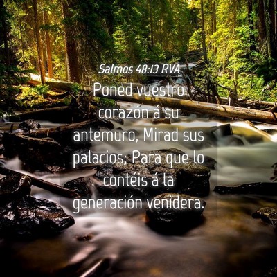 Picture 04 - Salmos 48:13 RVA - Poned vuestro corazón á su antemuro, Mirad sus - Bible Verse Picture