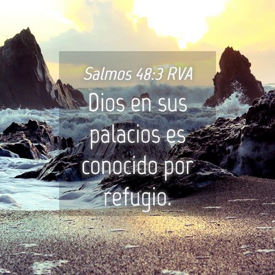 Picture 04 - Salmos 48:3 RVA - Dios en sus palacios es conocido por - Bible Verse Picture