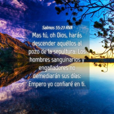 Picture 04 - Salmos 55:23 RVA - Mas tú, oh Dios, harás descender aquéllos al - Bible Verse Picture
