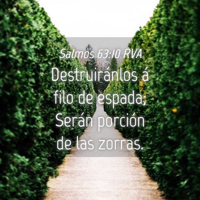 Picture 04 - Salmos 63:10 RVA - Destruiránlos á filo de espada; Serán porción - Bible Verse Picture