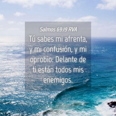 Picture 04 - Salmos 69:19 RVA - Tú sabes mi afrenta, y mi confusión, y mi - Bible Verse Picture