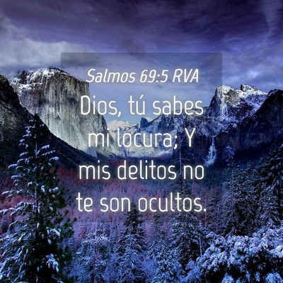 Picture 04 - Salmos 69:5 RVA - Dios, tú sabes mi locura; Y mis delitos no te - Bible Verse Picture