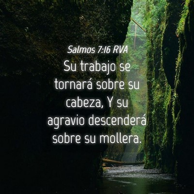 Picture 04 - Salmos 7:16 RVA - Su trabajo se tornará sobre su cabeza, Y su - Bible Verse Picture