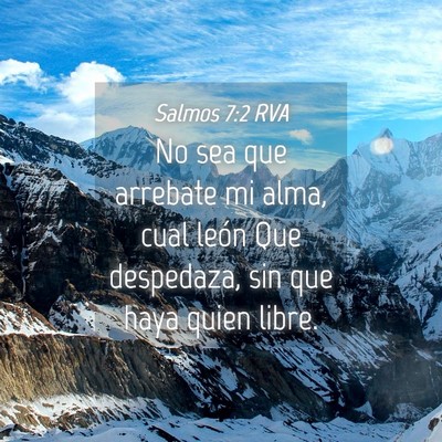 Picture 04 - Salmos 7:2 RVA - No sea que arrebate mi alma, cual león Que - Bible Verse Picture