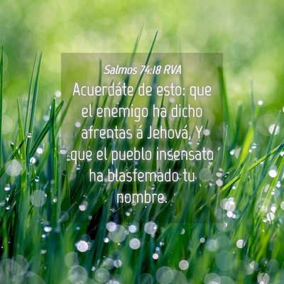 Picture 04 - Salmos 74:18 RVA - Acuerdáte de esto: que el enemigo ha dicho - Bible Verse Picture