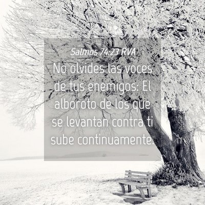 Picture 04 - Salmos 74:23 RVA - No olvides las voces de tus enemigos: El alboroto - Bible Verse Picture