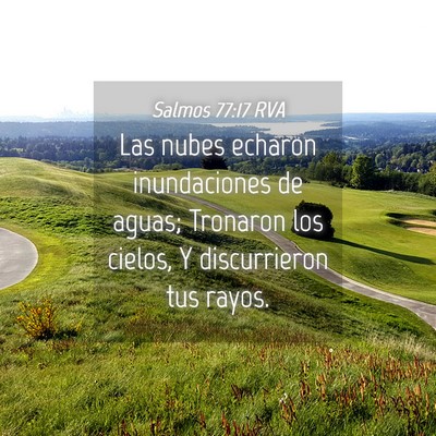 Picture 04 - Salmos 77:17 RVA - Las nubes echaron inundaciones de aguas; Tronaron - Bible Verse Picture