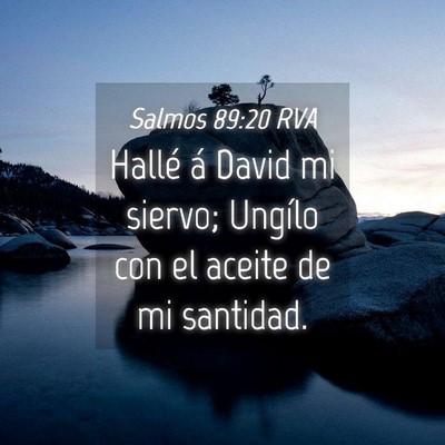 Picture 04 - Salmos 89:20 RVA - Hallé á David mi siervo; Ungílo con el aceite - Bible Verse Picture