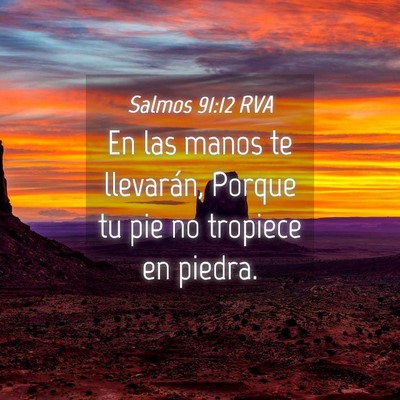 Picture 04 - Salmos 91:12 RVA - En las manos te llevarán, Porque tu pie no - Bible Verse Picture