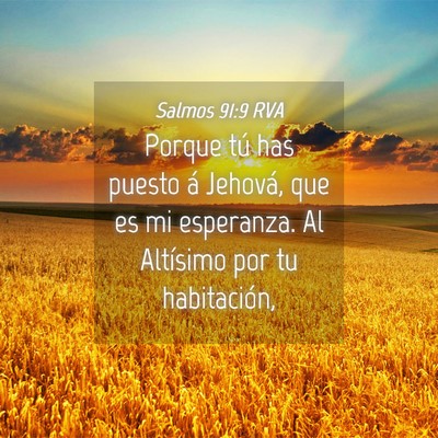 Picture 04 - Salmos 91:9 RVA - Porque tú has puesto á Jehová, que es mi - Bible Verse Picture
