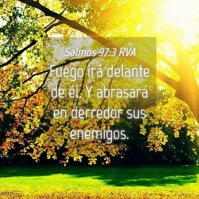 Picture 04 - Salmos 97:3 RVA - Fuego irá delante de él, Y abrasará en - Bible Verse Picture
