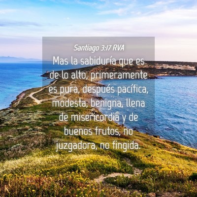 Picture 04 - Santiago 3:17 RVA - Mas la sabiduría que es de lo alto, primeramente - Bible Verse Picture
