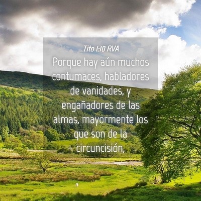 Picture 04 - Tito 1:10 RVA - Porque hay aún muchos contumaces, habladores de - Bible Verse Picture