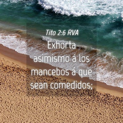 Picture 04 - Tito 2:6 RVA - Exhorta asimismo á los mancebos á que sean - Bible Verse Picture