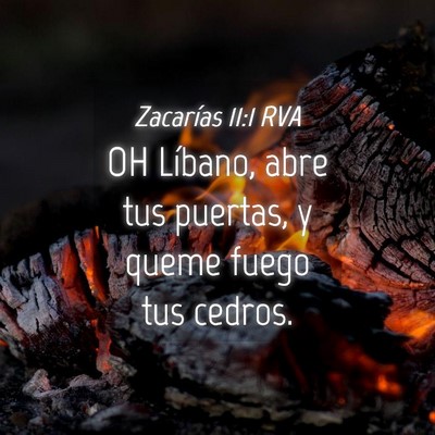 Picture 04 - Zacarías 11:1 RVA - OH Líbano, abre tus puertas, y queme fuego tus - Bible Verse Picture