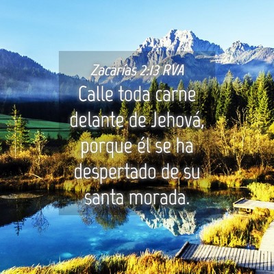 Picture 04 - Zacarías 2:13 RVA - Calle toda carne delante de Jehová, porque él - Bible Verse Picture