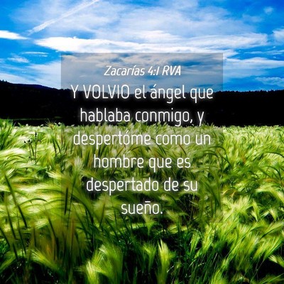 Picture 04 - Zacarías 4:1 RVA - Y VOLVIO el ángel que hablaba conmigo, y - Bible Verse Picture