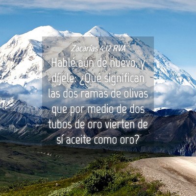 Picture 04 - Zacarías 4:12 RVA - Hablé aún de nuevo, y díjele: ¿Qué - Bible Verse Picture