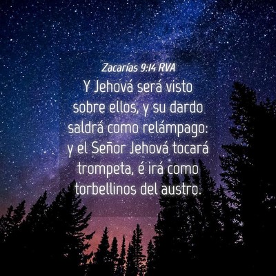 Picture 04 - Zacarías 9:14 RVA - Y Jehová será visto sobre ellos, y su dardo - Bible Verse Picture