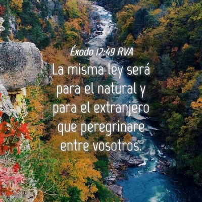 Picture 04 - Éxodo 12:49 RVA - La misma ley será para el natural y para el - Bible Verse Picture