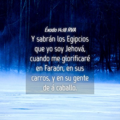 Picture 04 - Éxodo 14:18 RVA - Y sabrán los Egipcios que yo soy Jehová, cuando - Bible Verse Picture