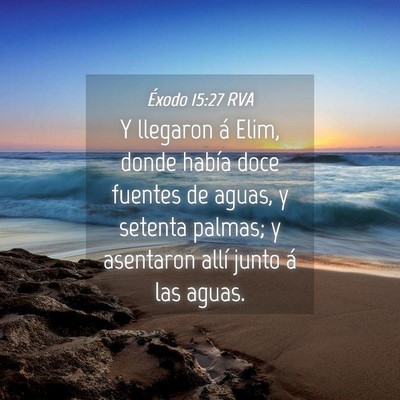 Picture 04 - Éxodo 15:27 RVA - Y llegaron á Elim, donde había doce fuentes de - Bible Verse Picture