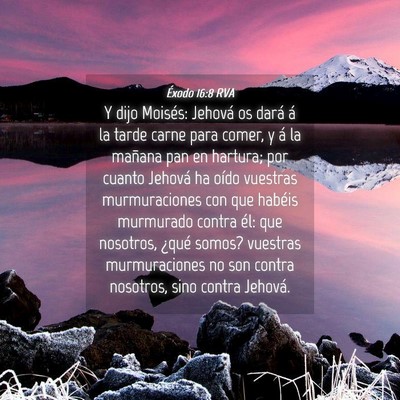 Picture 04 - Éxodo 16:8 RVA - Y dijo Moisés: Jehová os dará á la tarde - Bible Verse Picture