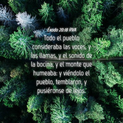 Picture 04 - Éxodo 20:18 RVA - Todo el pueblo consideraba las voces, y las - Bible Verse Picture
