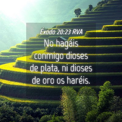 Picture 04 - Éxodo 20:23 RVA - No hagáis conmigo dioses de plata, ni dioses de - Bible Verse Picture