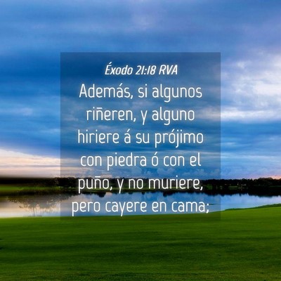 Picture 04 - Éxodo 21:18 RVA - Además, si algunos riñeren, y alguno hiriere á - Bible Verse Picture