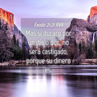 Picture 04 - Éxodo 21:21 RVA - Mas si durare por un día ó dos, no será - Bible Verse Picture