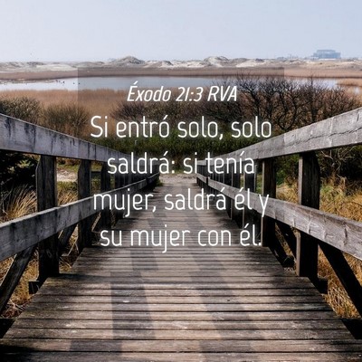 Picture 04 - Éxodo 21:3 RVA - Si entró solo, solo saldrá: si tenía mujer, - Bible Verse Picture