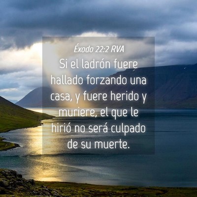 Picture 04 - Éxodo 22:2 RVA - Si el ladrón fuere hallado forzando una casa, y - Bible Verse Picture