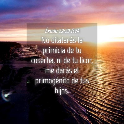 Picture 04 - Éxodo 22:29 RVA - No dilatarás la primicia de tu cosecha, ni de tu - Bible Verse Picture