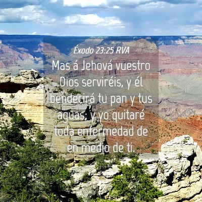 Picture 04 - Éxodo 23:25 RVA - Mas á Jehová vuestro Dios serviréis, y él - Bible Verse Picture