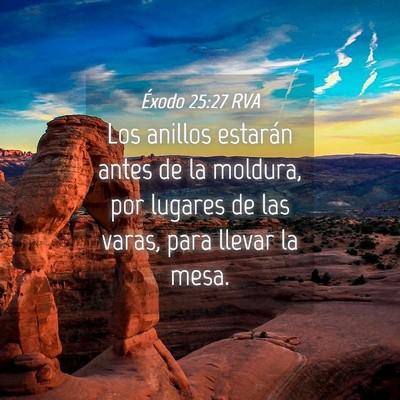 Picture 04 - Éxodo 25:27 RVA - Los anillos estarán antes de la moldura, por - Bible Verse Picture